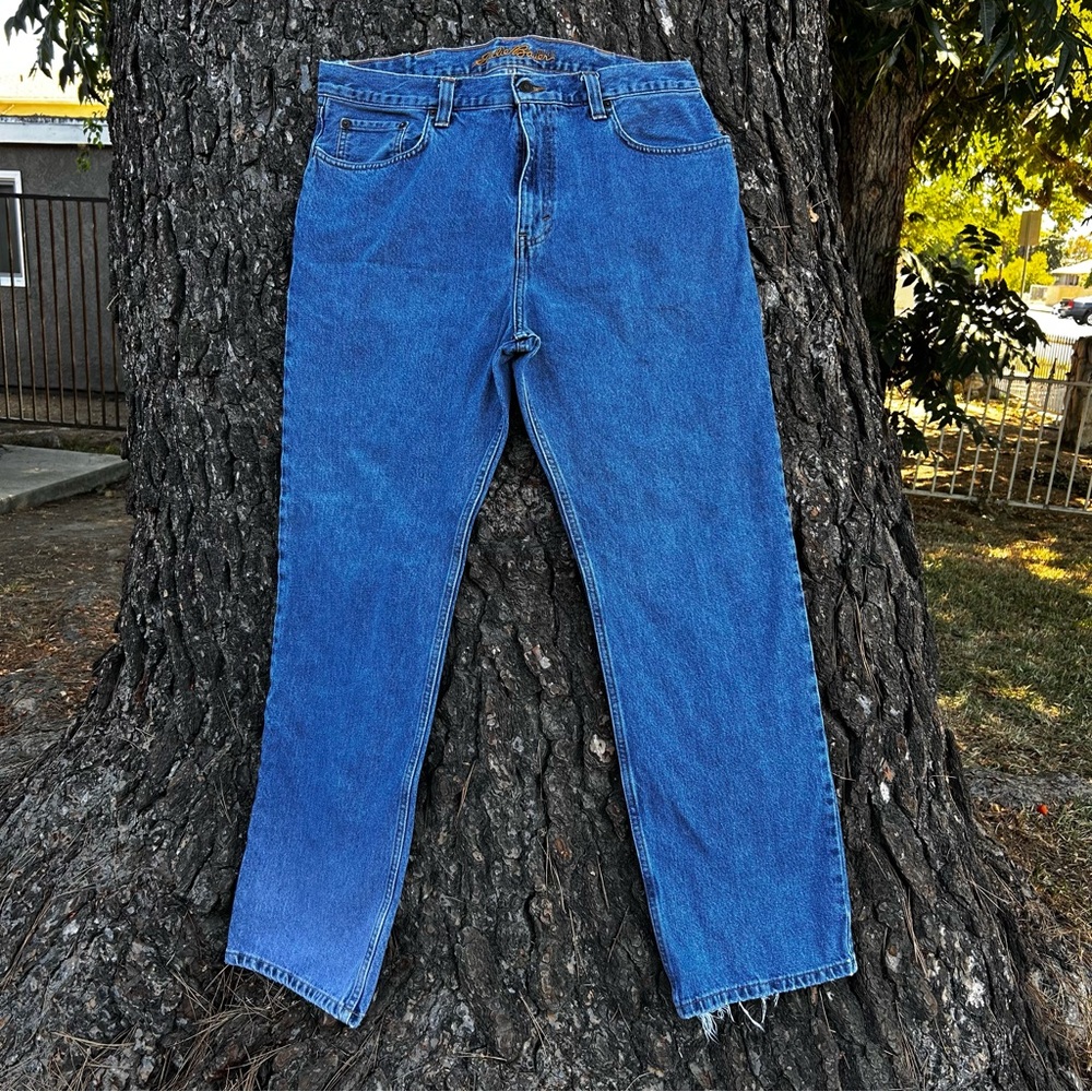 Men Classic Eddie Bauer Blue Jeans